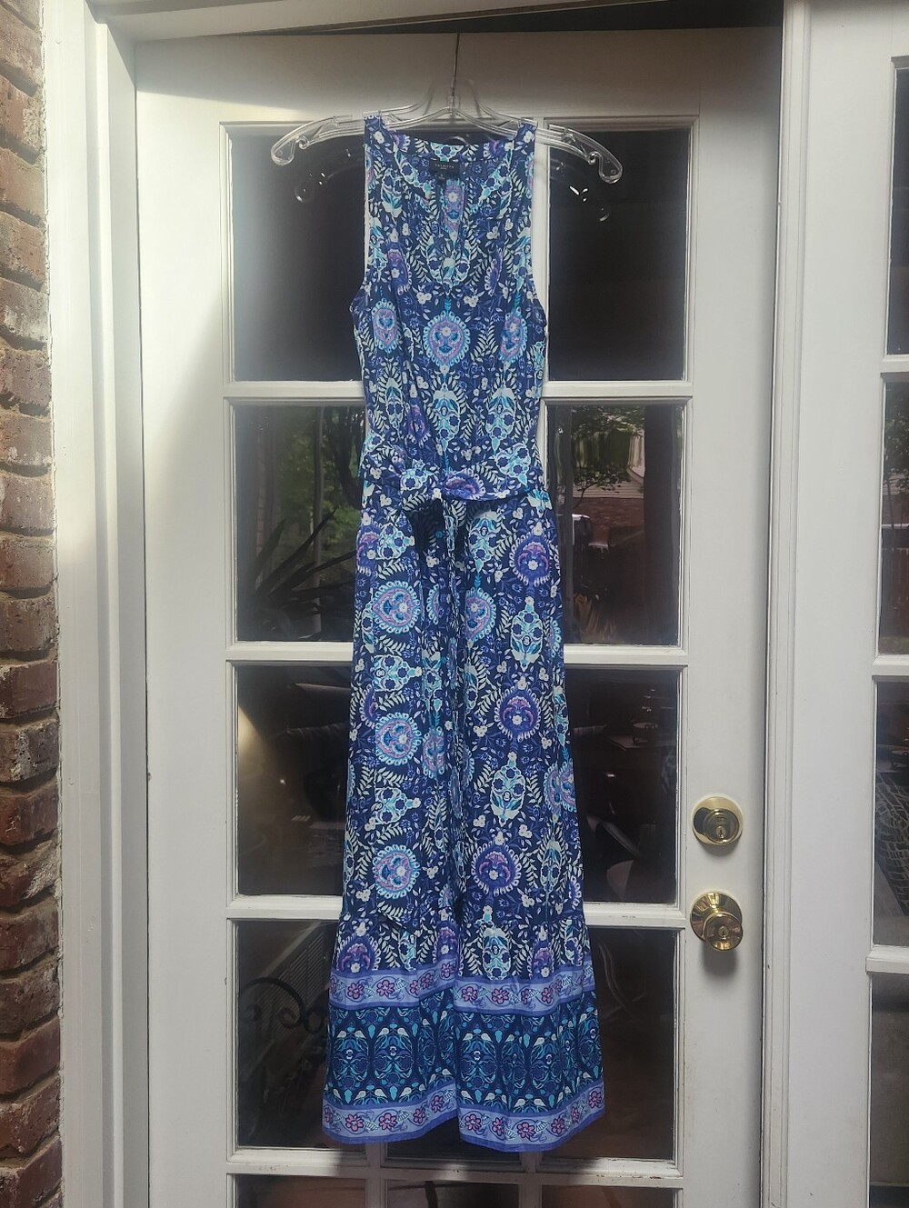 Talbot's New Blue Multicolored Medallion Print Sleeveless Dress; Petite Small - Picture 9 of 9
